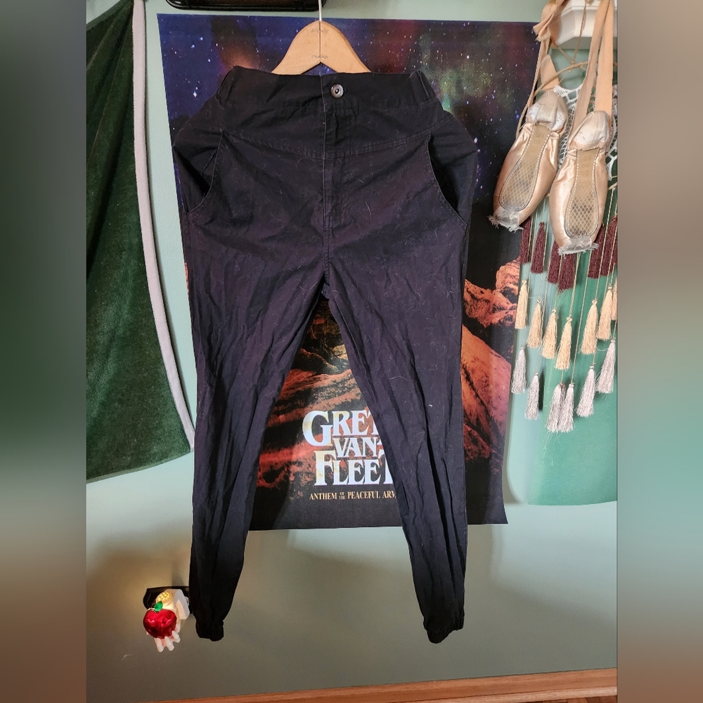 Black High Wasted cargo pants from Tillys, size XS, black, cuffed at bottom